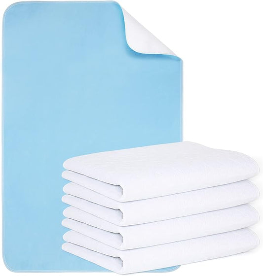 (2 Packs) Reusable Incontinence Bed Pads, washable bed pad, Heavy Absorbency (4-Layer) Waterproof Bed Pads 18"X24", nonslip & Skin-friendly, Multi-scenes tailor to Kids, Adults, Elderly & Pets