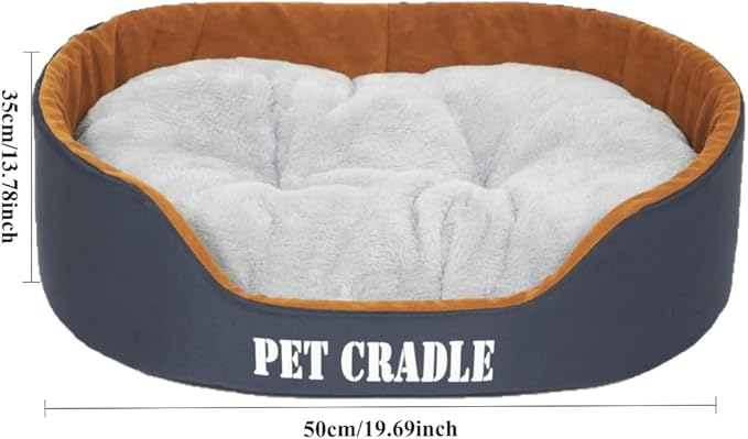 Dog Bed Orthopedic Dog Couch Bed, Waterproof Pet Bed with Removable Washable Mat & Non-Slip Bottom(Blue,19.69''X13.78'')