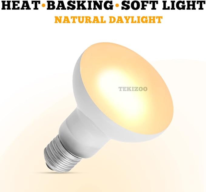 Heat Lamp Bulbs Reptile Basking Light Spot Daylight for Bearded Dragon,Lizard,Tortoise,Amphibian 75W(2 Pack)