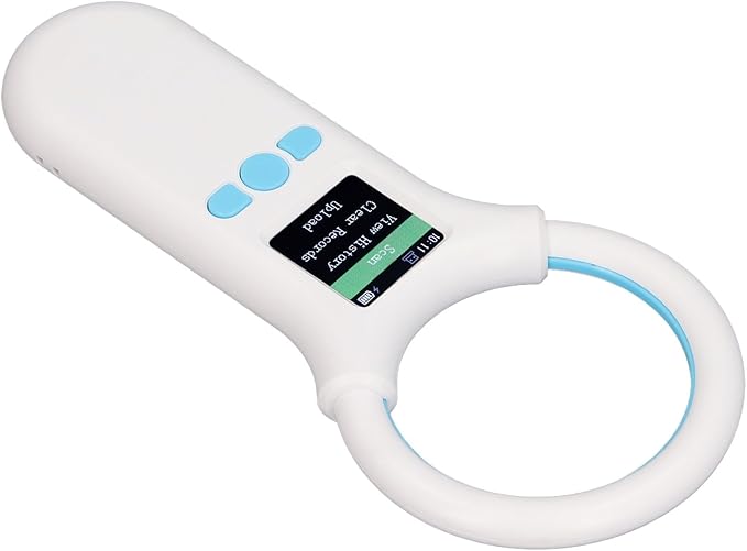 Portable Pet Chip Scanner, Technology, Microchip ID Reader with OLED Screen, 500 Records Capacity for Pet Trackers