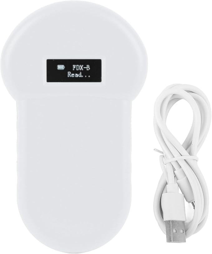 Pet Microchip Reader, Handheld Scanner with USB Charging and LCD Display, Compatible with ISO11784 85 FDX B for Dogs Cats Pigs Animals