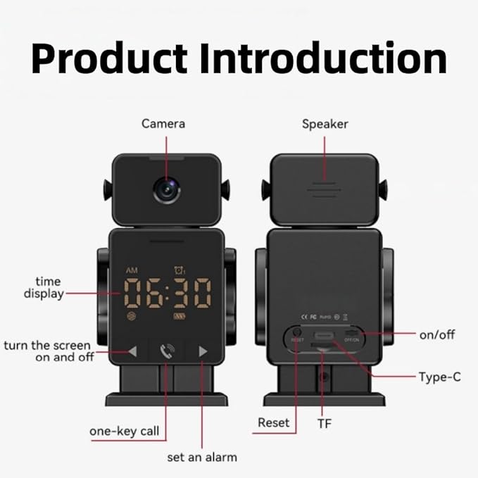 Indoor Camera Robot, 3MP 5g/2.4ghz WiFi Pet Robot Cam with Phone App, Nanny Cam Dog Cam with Audio/Video, Spy Camera 2-Way Audio Motion Tracking 7/24 Night Vision