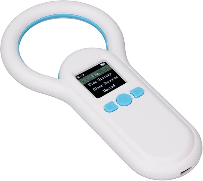Zunate Animal Microchip Scanner 134.2Khz, 1.44 Inch TFT Screen Pet Chip ID Reader with Bluetooth 5.0 and USB Data Upload for ISO 11784 11785 FDXB Tag Management