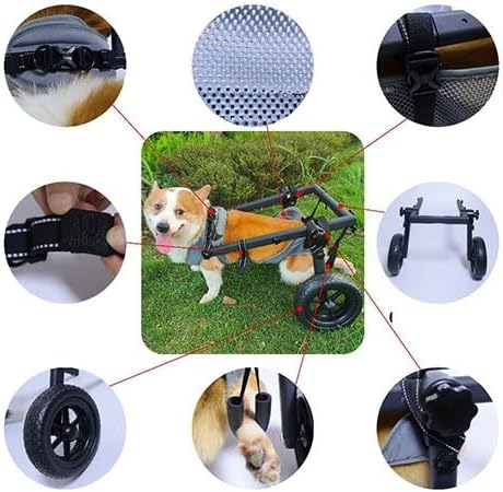Pet Trolley Adjustable Hind Leg Disabled Dog Mobility Aid Light Rehabilitation Legs Wheelchair Walk Tools(XX-Large)