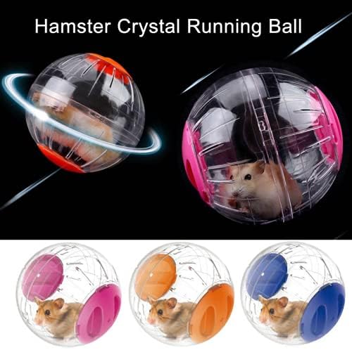 Hamster Exercise Ball Silent Hamster Wheel Small Animals Transparent Ball for Dwar Rat Relieves Boredom and Increases Activity (4.8 inch, Blue)