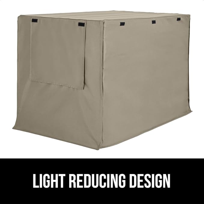 GORILLA GRIP Dog Crate Covers Compatible with Amazon Basics Dog Crates, All Sides Open, Privacy Cover Fits 36" Wire Kennel, Breathable Mesh Windows, Light Reducing Puppy Training Cage Topper, Taupe