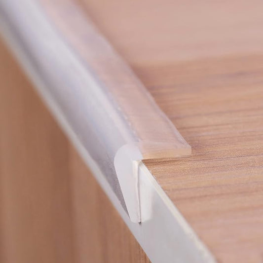 Edge Protector 100% Silicone, Baby Proofing Corners Clear Guards, Pre-Tape Adhesive Soft for Kids Safety, Child Table Cabinets Furniture Bumper (2/5x2/5 in (Thin Width), 12 FT)