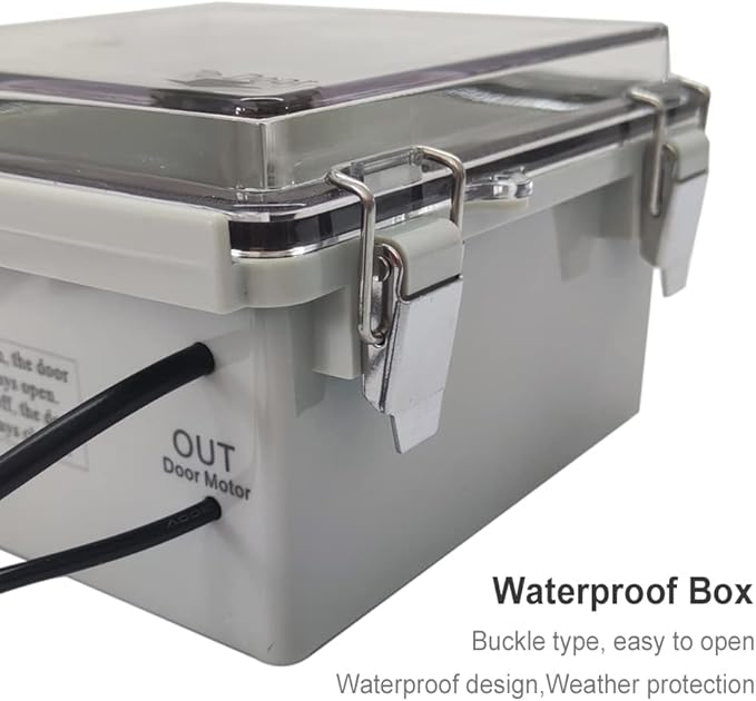 JVR Automatic Chicken Coop Door Opener with Timer, Programmable, Aluminum Coops Doors, Electric Run Automatic Chicken Door Auto Opener, Actuator Motor, Anti-Pinch Auto Reopen & Stop Safety