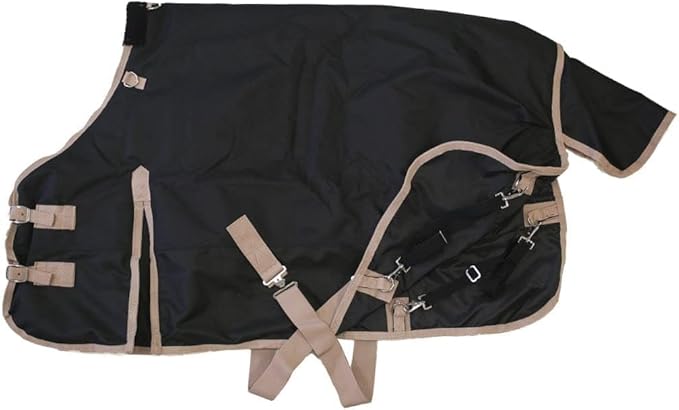AJ Tack 1200D Waterproof Winter Pony Blanket - 300g Heavyweight Turnout with Fleece Collar, Shoulder Gussets & Tail Flap - Turquoise 52"