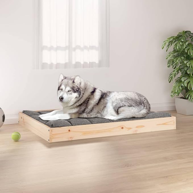 Solid Wood Pine Dog Bed, Solid Wood Pet Bed, Small Pet Furniture Cat & Dog Bed Frame, 40"x29.1"x3.5",-558