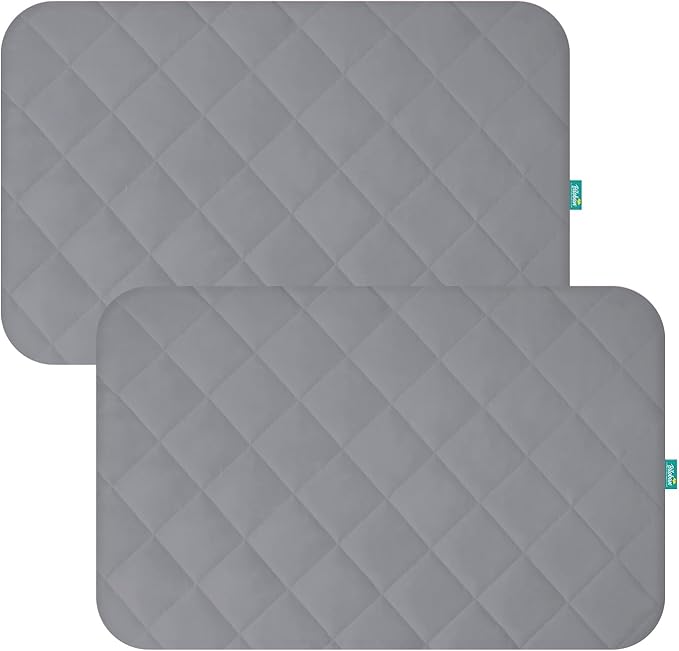 Mini Crib Mattress Protector Sheets Fitted Waterproof Mini Crib Mattress Protector Pad Cover Gray 2 Pack Quilted 38" x 24"