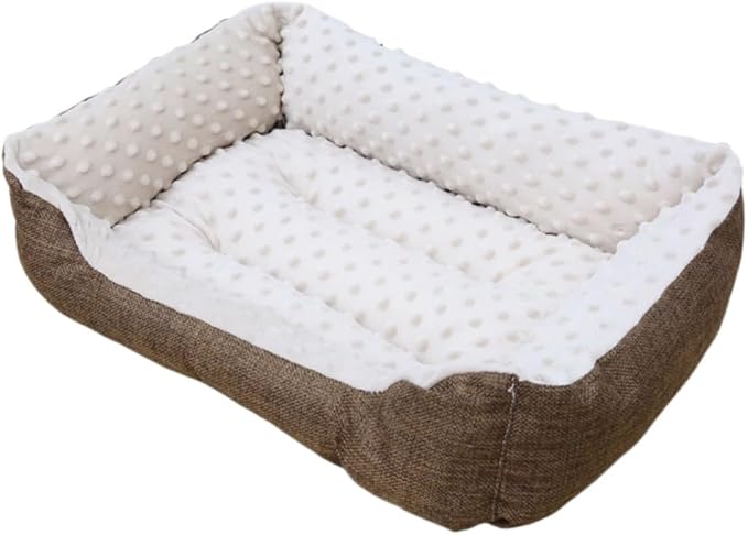 Large Dog Bed with Non-Slip Bottom, Waterproof Orthopedic Cushion, Machine Washable Rectangle Pet Mat - Thick Cozy Bed for Big Dogs(15.75''X3.94''X11.81'',Coffee)