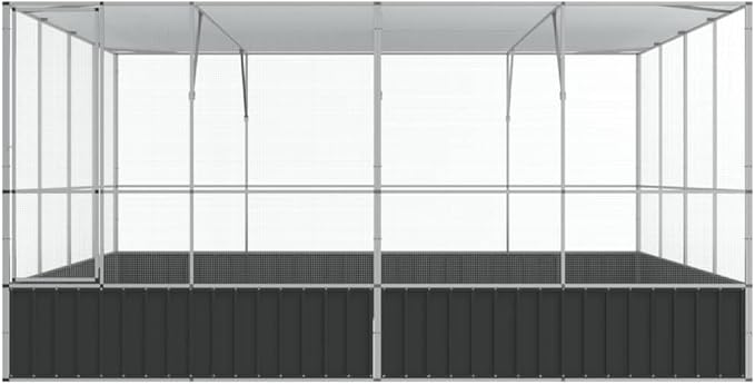 Large Bird Aviary, Outdoor Galvanized Steel Bird Cage, Mesh Fence Bird House for Parrot, Parakeet, Dove, Cockatiel, 164.6"x163"x83.5"