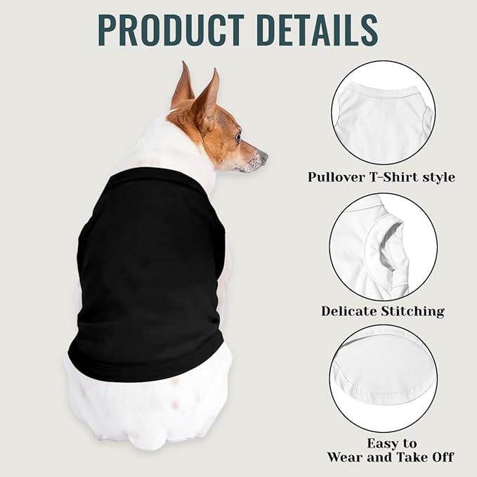 Black Dog Shirt Custom Pet T Shirts for Small Medium Large Dogs Customized Clothes with Image Logo Text Breathable Sleeveless Tank Top Personalized Outfits Puppy Apparel, L (Blank)