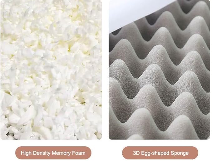 Glow Pups Calming Dog Bed, Egg Crate Dog Bed with Memory Foam Bolster, Luxurious Faux Fur Cozy Oval Design, Machine Washable Removable Cover, Non-Slip Base, Light Grey (23.6" x 19.6" x 7")