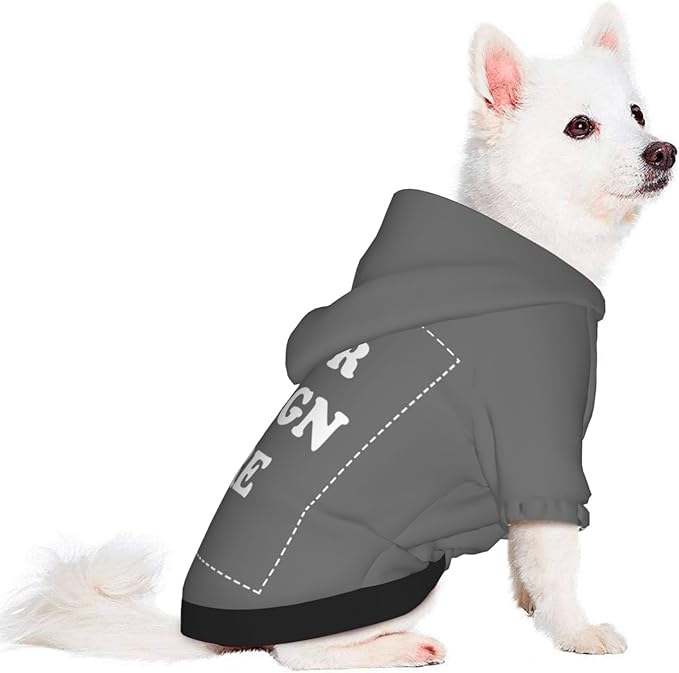 Personalized Dog Hoodie, Custom Dog Costumes for Small Dogs, Holiday Happy Dog Clothes Football Pet Shirt Sweater with Name Number for Girl/Boy Cats/Kitten, Darkgrey, L