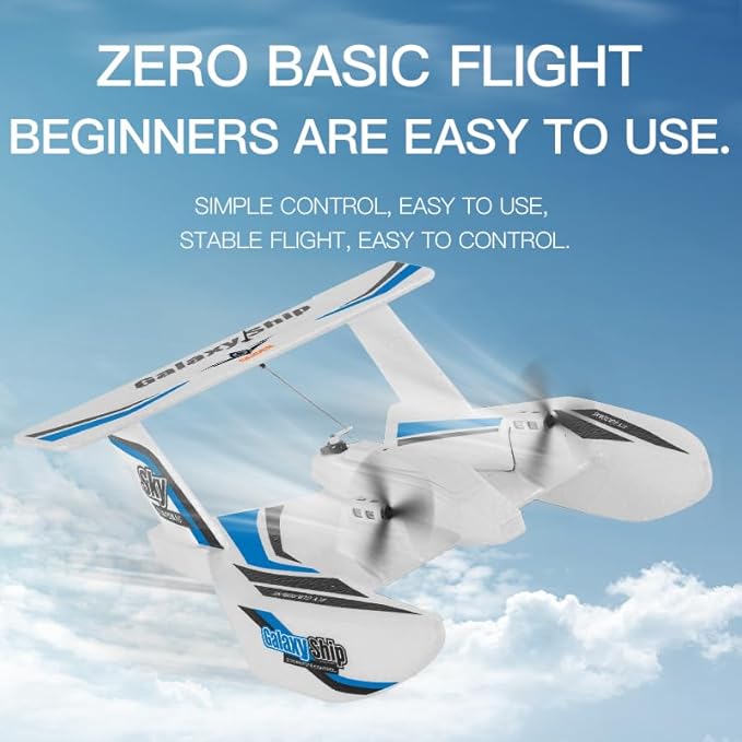 fisca Remote Control Airplane RC Amphibious Plane 2.4Ghz 3 Channel Foam Drone RTF Aircraft Take Off from Land and Water, with Gyroscope and 2 Batteries for Kids 14+ Years Old