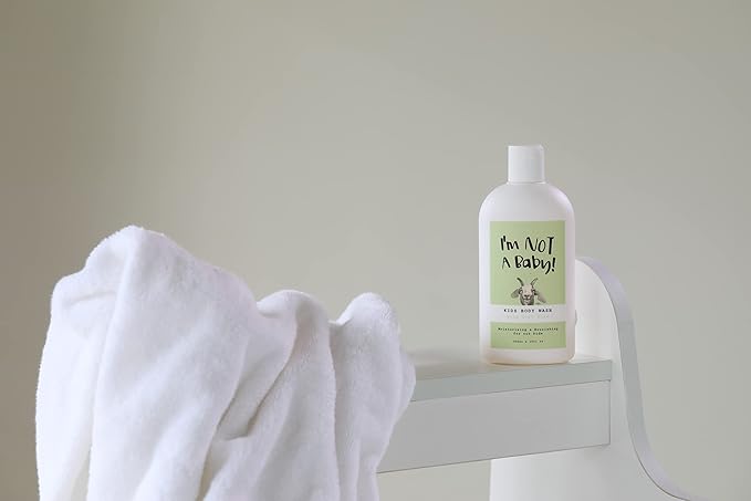 I'm NOT A Baby! Kids Body Wash– Dermatologist Tested, Allergen free, Cruelty-free, PETA, Gentle for Kids, Goat Milk, 10 Fl Oz