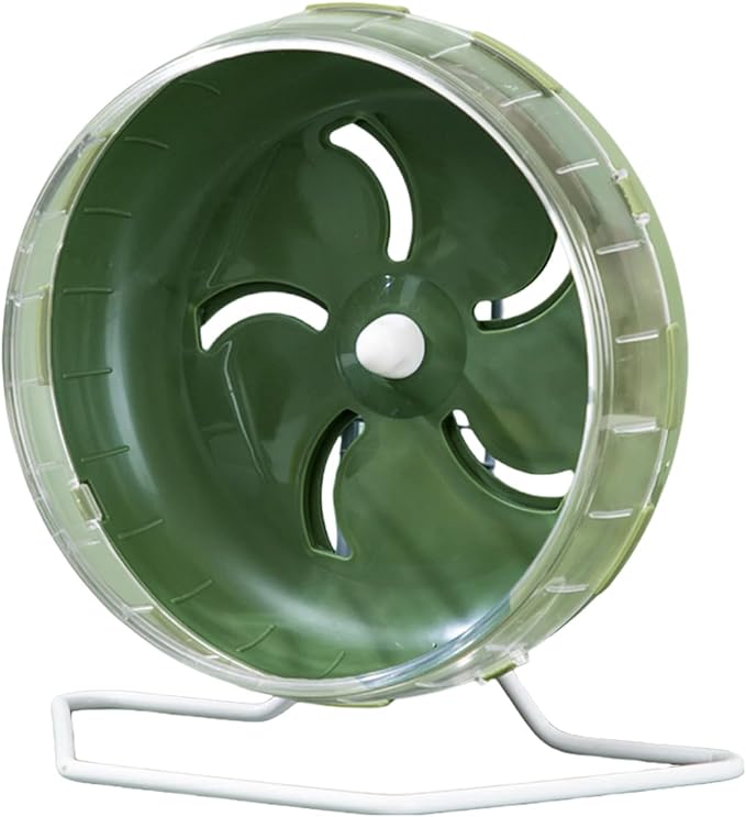 Hamster Wheel Silent, 8.3 Inch Large Gerbil Hedgehog Wheel, Adjustable Stand Quiet Spinner Syrian Hamster Running Wheels for Chinchilla Dwarf Pet Small Animals Cage Exercise, Green