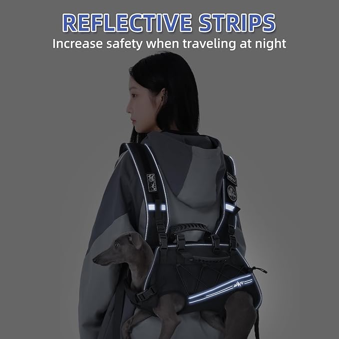 Dog Lift Harness for Small Dogs,Dog Backpack Carrier,Adjustable Padded Breathable Straps for Dogs, Disabled, Joint Injuries, Arthritis,M(8.5-17.5LBS)