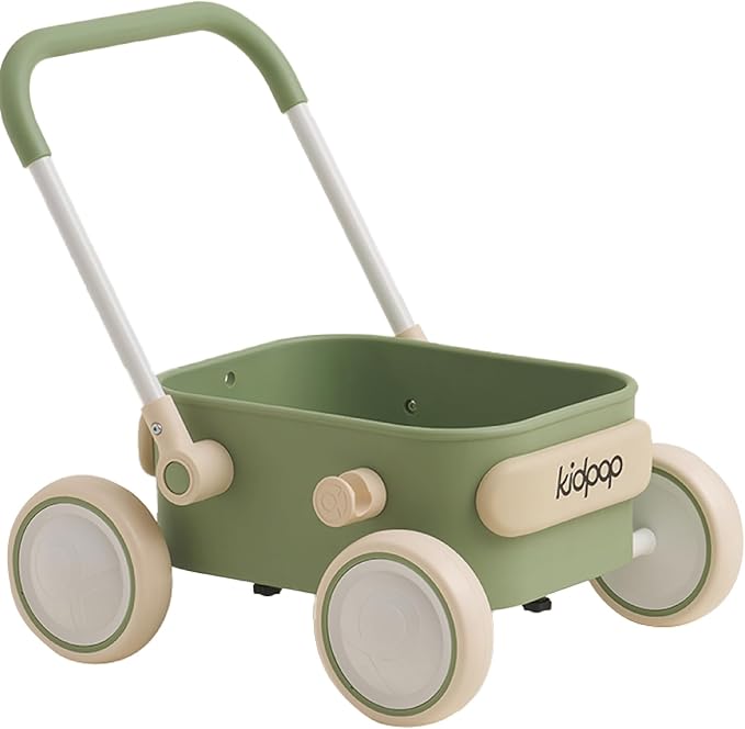 PULA Baby Push Walker with Wheels Toddler Wagon for First Learner Baby Toys 6-12 Months, 1 Year Old Birthday Gifts, Indoors and Outdoors (Green)