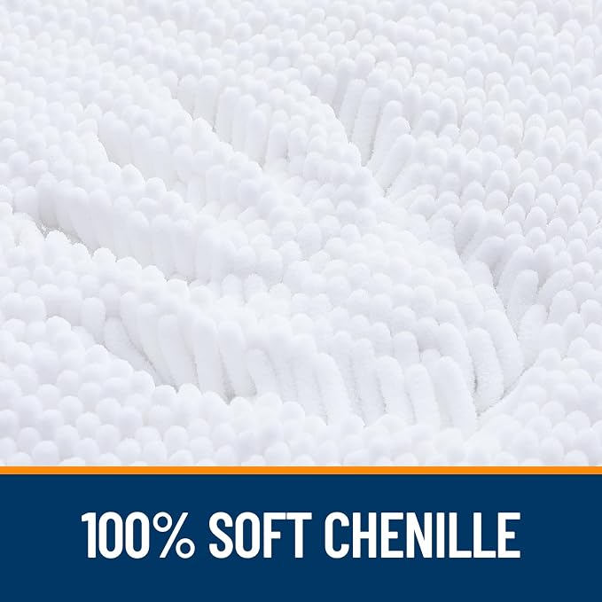 OLANLY Toilet Rugs U-Shaped 24x20, Extra Soft Absorbent Chenille Contour