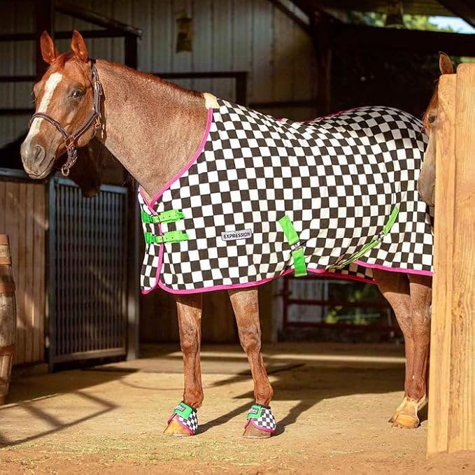 Jeffers Expression Fleece Cooler for Horses, Standard Neck, Skater Cowgirl 78"- Equine Towel Blanket, Moisture Absorbent, Light Weight, Best for Drying, Exercise, Bathing, Adjustable Belly Bands