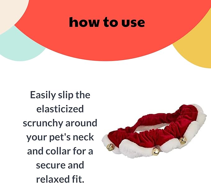 Huxley & Kent Ruff Pet Scrunchy | Santa (Extra-Large) | Festive Christmas/Holiday Neckwear for Dogs/Cats | Fun Stretchable Costume Accessory | Soft Collar with Bells