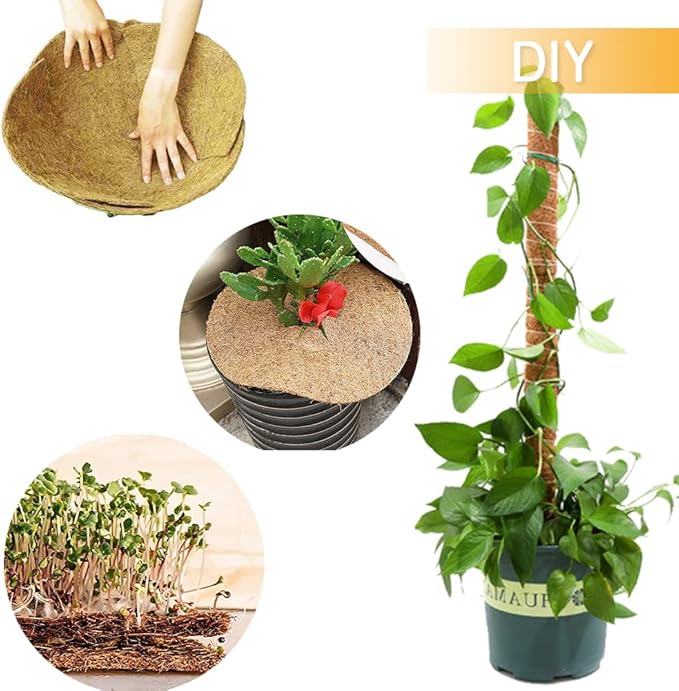 Coco Liner Roll, Extra Large 16x160 inch Natural Coconut Liners for Planter Flower Basket, Natural Coconut Fiber mat, Garden Decoration, Animal pet pad, Reptile Carpet