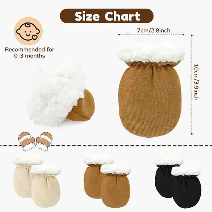 Cute Baby Mittens Newborn, No Scratch Baby Boy Mittens, Baby Girl Hat Gloves for Toddlers, Infant, Newborn