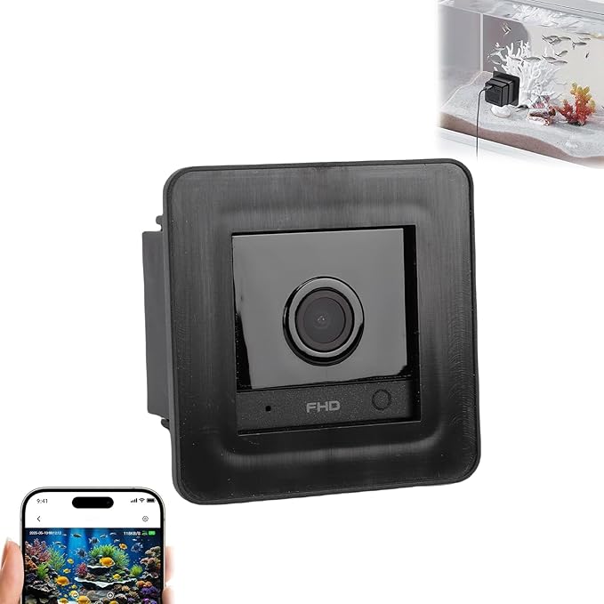 VBESTLIFE 2MP 2K Aquarium & Terrarium Pet Camera, AI Motion Detection, 140 Wide View, for Fish, Lizard, Reptile Pet and Window Bird Feeder