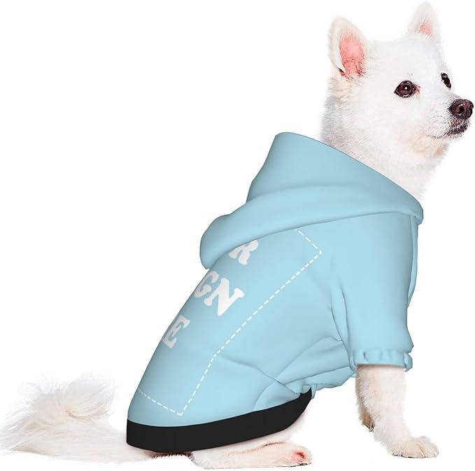 Personalized Dog Hoodie, Custom Dog Costumes for Small Dogs, Holiday Happy Dog Clothes Football Pet Shirt Sweater with Name Number for Girl/Boy Cats/Kitten, LightBlue, XL