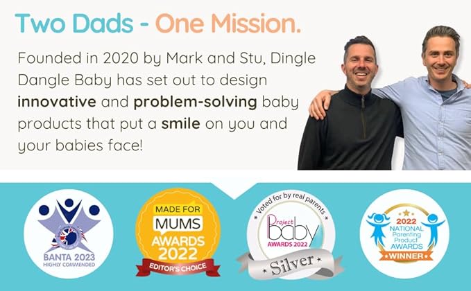 DINGLE DANGLE - Baby Gift Set - 3 in 1 Diaper Changing Helper Headband, Baby Mobile, & Sensory Rattle; Newborn Essentials Must Haves - Great Baby Registry or Shower Gift - Featured on Shark Tank