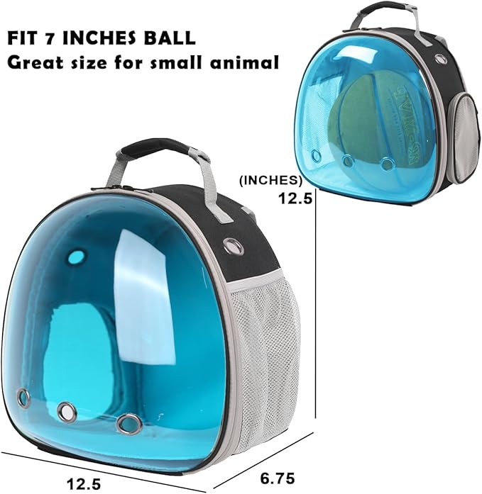 Bearded Dragon Travel Carrier Backpack with Soft Warm Mat Set,Lizard Backpack Carrier,Space Capsule Clear Bubble Window Astronaut Reptile Carrier Backpack for Guinea Pig,Sugar Glider,Bunny