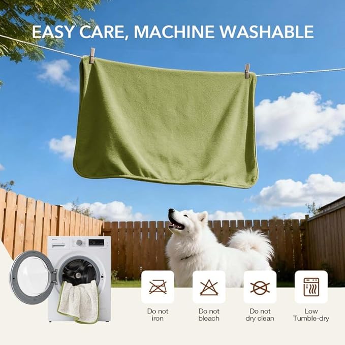 Lekereise Reversible Waterproof Dog Blanket, Super Soft Couch Cover for Dogs, Washable Leak-Proof Protector for Sofa Bed Car Seat, for Cats to Large Dogs (Green, 25" x 35")