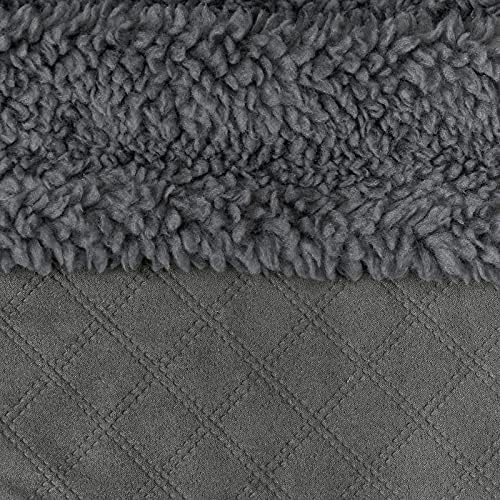 Orvis ComfortFill-Eco Fleece Wraparound Dog Bed - Soft Dog Beds with 360-Degree Support for Small, Medium, Large Dogs, Gun Metal - M