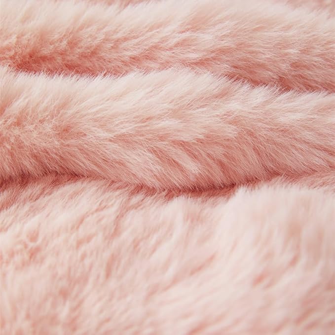 Calming Dog Bed Mat, Fluffy Fuzzy Couch Cover for Sofa, Winter Thickened Pet Mat with Anti-Slip Bottom Warm Soft Cushion Washable Pet Bed for Small Dogs and Cats (Pink, 75x75cm/29.5x29.5in)