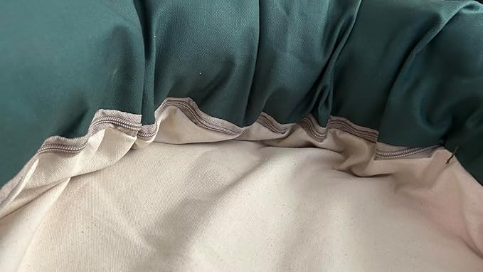 Organic Cotton Canvas Dog Bed: Removable Cover, Natural Fill - Made in USA (Sage Green, X Small 18" x 6" inches)