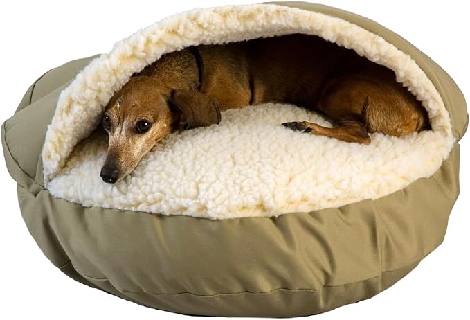 Cozy Cave Pet Bed in Poly Cotton Size: Small (25" Round), Fabric: Khaki