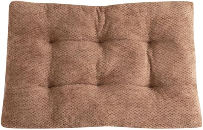 Washable Dog Bed for Large Breeds, Extra Cushioned Crate Mattress with Removable Fluffy Cover, Non-Slip Orthopedic Pet Pad, Machine Washable Kennel Mat(Khaki,XL)