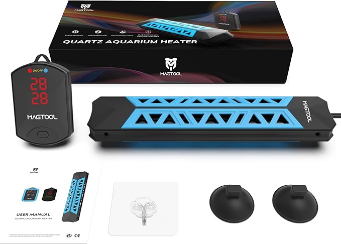 ＭagTool Aquarium Heater, 100W-1200W Submersible Fish Tank Heater with Over-Temperature Protection & Automatic Power-Off Fish Heater with Digital Controller for Freshwater & Saltwater 65-75-156 Gal