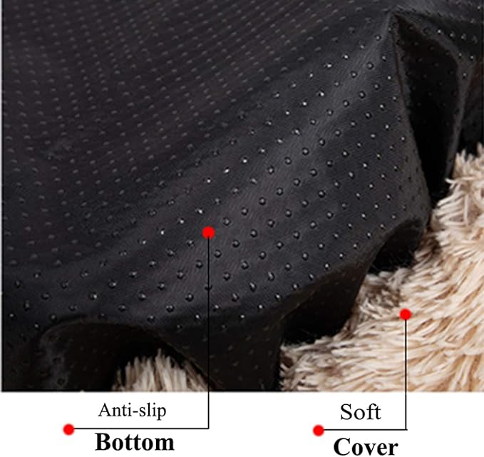huraty Plush Dog Bed Pet Calming Fur Bed, Fluffy Donut Round Cat Beds, Anti-Slip & Anti-Anxiety, 16 Inch for Puppy and Kitties, Teal, XS