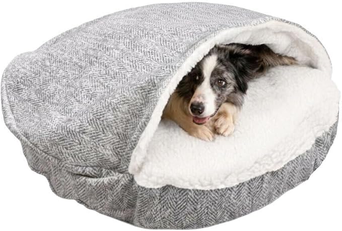 Snoozer Luxury Microsuede Cozy Cave Pet Bed, Show Dog Collection, Large, Palmer Dove
