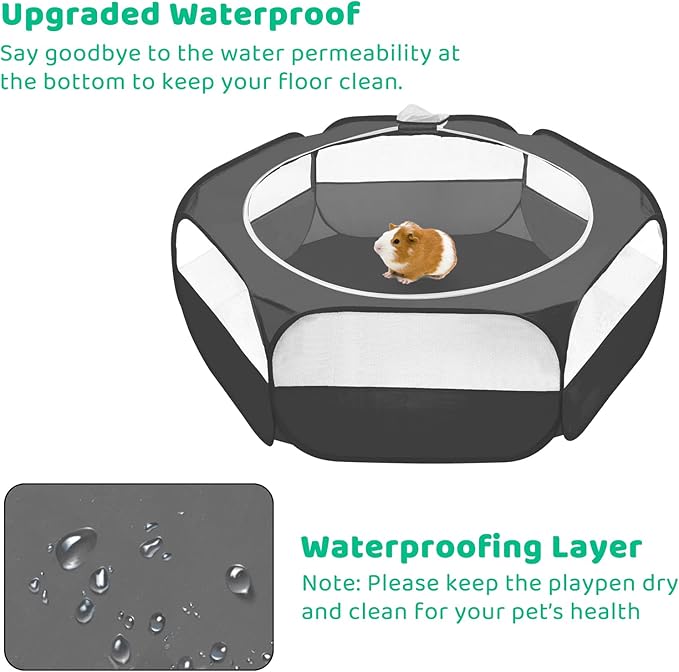 Amakunft Small Animal Pop-Up Playpen with Mesh Cover, 47'' x 23.6'' x 15'' Chicken Brooder Box, Play Pen Indoor Outdoor for Guinea Pigs, Bunny, Rabbits, Ferrets, Chinchillas, Kittens