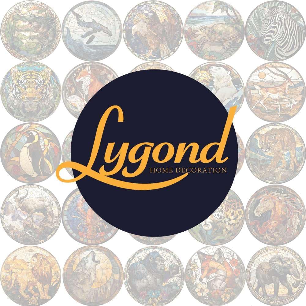 Lygond Metal Sign Tin Sign Circular Stained Glass Eagle Bathroom Decor For Club 12×12 Inches