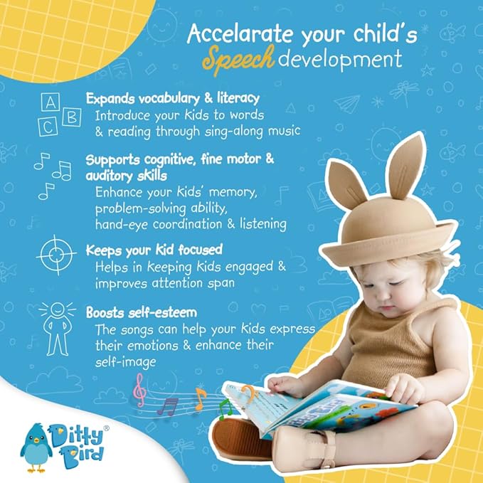 Ditty Bird Safari Book for Toddlers | Realistic Animal Sound Book | Interactive Safari Board Books for Toddlers 1-3 | Sensory, Musical Books for Animal Lovers | Sturdy Nursery Rhyme Toys for Baby