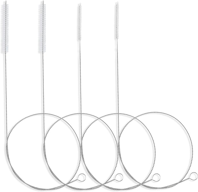 40 Inches Brush Cleaner for Cleaning Straw, Kegerator, Feeding Tube, Siphon Hose, Sunroof Drain, Refrigerator Drain, 4PCS (White)