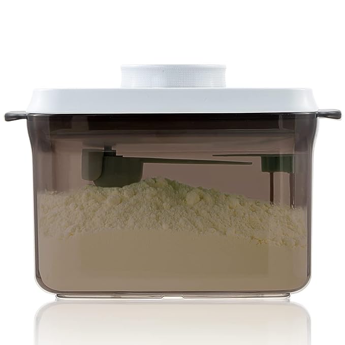 To Go Formula Container - 1000ml Airtight Milk Powder Container for Travel, Formula Dispenser with Scraper, 11OZ, 0.66LB, 300g, Brown