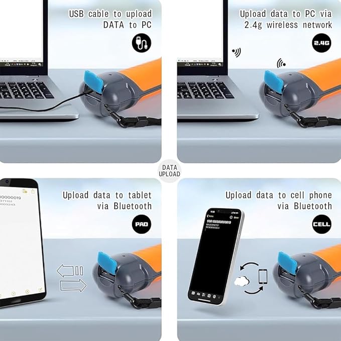 Pet Microchip Scanner Reader, Handheld Universal RFID Tag Identifier Animal Ear Tag Stick Scanner with Bright 480x320 LCD Display, Store Up to 20000 Datas,for FDX-B, FDX-A, HDX ISO11784/85