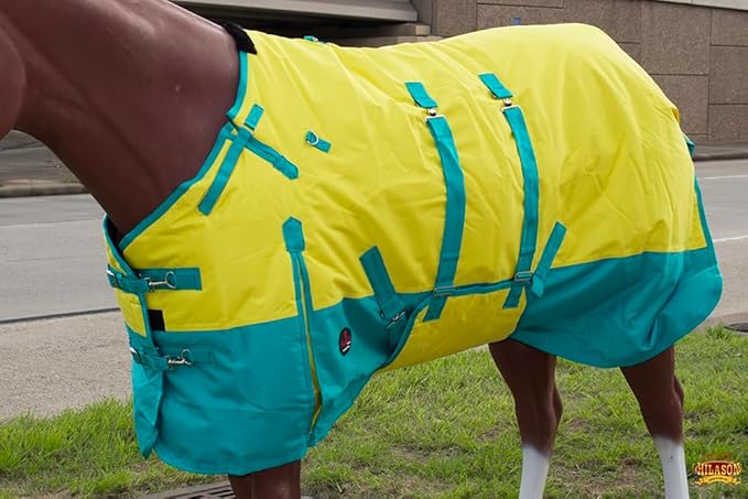 72" Hilason 1200D Winter Waterproof Turnout Horse Blanket Belly Wrap Yellow